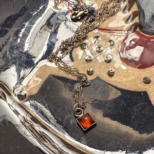 Elegant  Silver Garnet Necklace